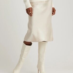 Quince Champagne 100% washable silk Midi Skirt